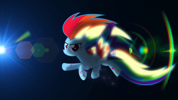 Size: 3840x2160 | Tagged: safe, artist:bastbrushie, rainbow dash, pegasus, pony, g4, female, high res, lens flare, pink, rainbow power, solo, stars, wings