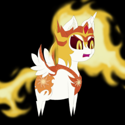 Size: 1000x1000 | Tagged: safe, artist:shoophoerse, daybreaker, alicorn, pony, g4, angry, chibi, female, pointy ponies, smol, solo
