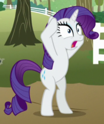 Size: 357x424 | Tagged: safe, screencap, rarity, pony, unicorn, between dark and dawn, g4, season 9, bipedal, cropped, female, great moments in animation, mare, shocked, solo, tree