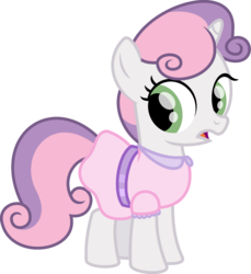 Size: 1726x1881 | Tagged: safe, artist:peternators, sweetie belle, pony, unicorn, g4, clothes, dress, female, filly, simple background, solo, surprised, transparent background, two toned mane
