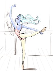 Size: 730x975 | Tagged: safe, artist:dadss_rootbeer, sugarcoat, equestria girls, g4, ballerina, ballet, dancing, female, solo