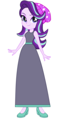 Size: 1067x2138 | Tagged: safe, artist:cartoonmasterv3, starlight glimmer, human, equestria girls, g4, clothes, dress, female, humanized, long dress, solo, vector