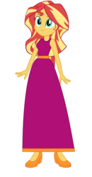 Size: 1067x2054 | Tagged: safe, artist:cartoonmasterv3, sunset shimmer, human, equestria girls, g4, clothes, dress, female, humanized, long dress, solo, vector