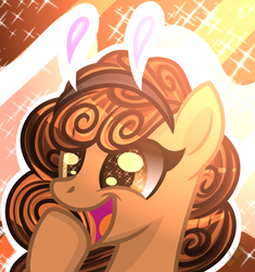 Size: 1764x1880 | Tagged: safe, artist:domina-venatricis, oc, oc only, pony, bunny ears, bust, female, mare, portrait, solo