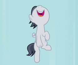 Size: 722x604 | Tagged: safe, screencap, rumble, pegasus, pony, g4, marks and recreation, blank flanks forever, colt, cropped, flying, male, smiling, solo