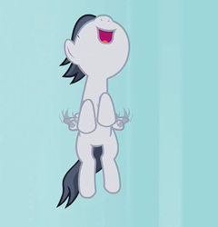 Size: 552x574 | Tagged: safe, screencap, rumble, pegasus, pony, g4, marks and recreation, blank flanks forever, colt, cropped, flying, male, nose in the air, solo
