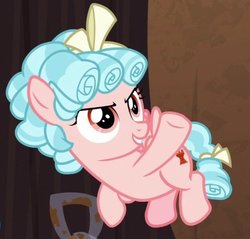 Size: 610x583 | Tagged: safe, screencap, cozy glow, pegasus, pony, g4, the summer sun setback, bow, cropped, female, filly, flying, hair bow, smiling, solo, tail bow