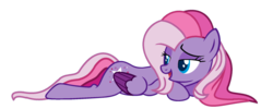 Size: 1024x409 | Tagged: safe, artist:k-a-t-z-y, artist:xx-chanour, starsong, pegasus, pony, g3, g4, base used, bedroom eyes, colored wings, colored wingtips, cutie mark, female, g3 to g4, generation leap, lying down, mare, open mouth, redesign, simple background, solo, transparent background, tricolor mane