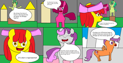 Size: 5244x2696 | Tagged: safe, artist:coltfan97, apple bloom, sandbar, scootaloo, sweetie belle, pony, g4, season 9, the ending of the end, 1000 hours in ms paint, comic