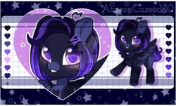 Size: 1150x695 | Tagged: safe, artist:auroracursed, oc, oc only, pony, adoptable, cute, female, heart, looking at you, simple background, smiling, solo