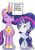 Size: 1024x1455 | Tagged: safe, artist:kingkero, rarity, twilight sparkle, alicorn, pony, unicorn, comic:my little unicorn, g4, my little pony: friendship is magic, the last problem, blushing, comic, crown, ethereal mane, female, hoof shoes, jewelry, lesbian, older, older rarity, older twilight, older twilight sparkle (alicorn), peytral, princess twilight 2.0, regalia, ship:rarilight, shipping, skunk stripe, starry mane, twilight sparkle (alicorn)