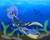 Size: 5000x4000 | Tagged: safe, artist:darkptly, oc, oc:oceansea, pony, air tank, bubble, dive mask, diving, flippers (gear), rebreather, scuba diving, scuba gear, seaweed, underwater, wetsuit