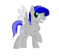 Size: 3088x2960 | Tagged: safe, artist:mint-light, artist:rainbowpawsarts, oc, oc:alec, pegasus, pony, alternate universe, base used, high res, male, raised hoof, simple background, transparent background, two toned wings, wings