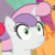 Size: 512x512 | Tagged: safe, screencap, apple bloom, scootaloo, sweetie belle, pony, unicorn, g4, growing up is hard to do, animated, cropped, female, gif, loop, mane, mare, older, older sweetie belle, reaction image, solo focus, stare, thousand yard stare, wide eyes, wind, windswept mane