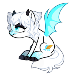 Size: 1024x1090 | Tagged: safe, artist:chococolte, oc, oc only, oc:iclyn blaze, bat pony, pony, base used, female, horns, mare, simple background, solo, transparent background