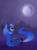 Size: 1428x1936 | Tagged: safe, artist:dusthiel, princess luna, alicorn, pony, g4, both cutie marks, female, looking up, mare, moon, night, prone, solo