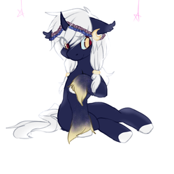 Size: 1566x1575 | Tagged: safe, artist:pomrawr, oc, oc only, pony, unicorn, colored hooves, ear piercing, earring, eye clipping through hair, horn, jewelry, piercing, simple background, sitting, solo, unicorn oc, white background