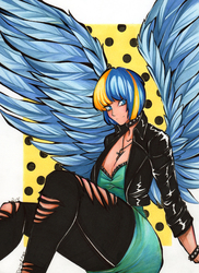 Size: 2359x3243 | Tagged: safe, artist:divinekitten, oc, oc only, oc:chloe, human, clothes, digital art, female, high res, humanized, humanized oc, smiling, solo, winged humanization, wings