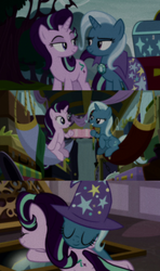 Size: 1280x2160 | Tagged: safe, artist:jerryakiraclassics19, edit, edited screencap, screencap, starlight glimmer, trixie, pony, g4, my little pony best gift ever, road to friendship, the ending of the end