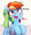 Size: 2432x2711 | Tagged: safe, artist:pabbley, rainbow dash, oc, oc:anon, human, pegasus, pony, g4, blushing, cute, dashabetes, disembodied hand, ear scratch, event horizon of cuteness, female, floating heart, hand, happy, heart, heart eyes, high res, human on pony petting, moaning, moaning in pleasure, offscreen character, offscreen human, open mouth, petting, wingding eyes