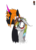 Size: 1000x1400 | Tagged: safe, artist:didun850, oc, oc only, oc:clockwork crow, oc:le quill de von, earth pony, pony, unicorn, blushing, bust, curved horn, earth pony oc, eye clipping through hair, gay, goggles, heterochromia, horn, male, multicolored hair, oc x oc, rainbow hair, shipping, simple background, stallion, transparent background, unicorn oc