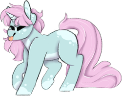 Size: 488x382 | Tagged: safe, artist:liefsong, oc, oc only, oc:scoops, pony, unicorn, :p, cute, female, freckles, horn, mare, markings, smiling, solo, tongue out, unicorn oc
