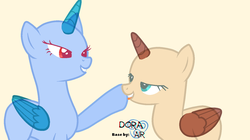 Size: 1360x764 | Tagged: safe, artist:doraair, oc, oc only, pony, base, boop, duo, simple background, solo