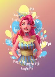Size: 1409x1993 | Tagged: safe, artist:animesoul, pinkie pie, equestria girls, g4, cutie mark, female, hat, looking at you, party hat, solo