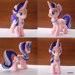 Size: 5120x5120 | Tagged: safe, artist:egalgay, starlight glimmer, pony, unicorn, g4, female, irl, jewelry, lidded eyes, multiple views, necklace, photo, plushie, solo