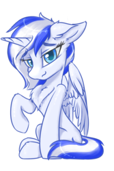 Size: 800x1200 | Tagged: safe, artist:ravistdash, derpibooru exclusive, oc, oc only, oc:ori, alicorn, pony, 2020 community collab, derpibooru community collaboration, alicorn oc, chest fluff, ear fluff, female, horn, looking at you, simple background, sitting, solo, transparent background