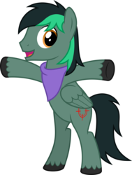 Size: 4000x5297 | Tagged: safe, artist:parclytaxel, oc, oc only, oc:target strike, pegasus, pony, 2020 community collab, derpibooru community collaboration, .svg available, absurd resolution, bipedal, cheering, commission, looking at you, male, neckerchief, simple background, smiling, solo, stallion, t pose, transparent background, unshorn fetlocks, vector