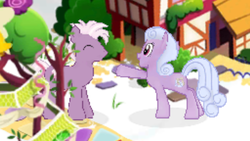 Size: 1280x720 | Tagged: safe, gameloft, lilac links, loganberry, earth pony, pony, g4, background pony, cute, friendship student, lilac adoralinks, loganbetes, male, purple, stallion