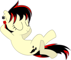 Size: 6000x5123 | Tagged: safe, artist:icy wings, oc, oc only, oc:raven fear, pony, chillax, chillaxing, relaxing, simple background, solo, transparent background