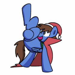 Size: 1000x1000 | Tagged: safe, artist:sugar morning, oc, oc only, oc:bizarre song, pegasus, pony, animated, breakdancing, cape, christmas, clothes, dancing, frame by frame, gif, happy, hat, holiday, jewelry, loop, male, necklace, santa hat, simple background, solo, stallion, transparent background