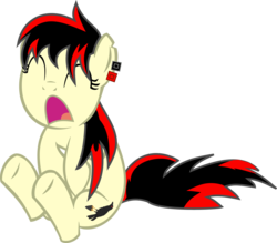 Size: 4000x3499 | Tagged: safe, artist:strawbellycake, oc, oc only, oc:raven fear, pony, simple background, sitting, solo, transparent background, upset, whining