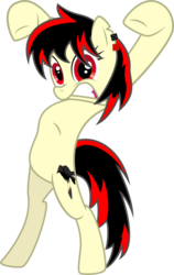 Size: 3004x4747 | Tagged: safe, artist:ivanspacebiker, oc, oc only, oc:raven fear, pony, bipedal, chest, pose, raised hooves, simple background, solo, standing, transparent background