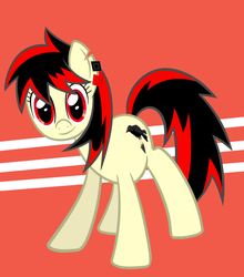 Size: 1760x2000 | Tagged: safe, artist:looji, oc, oc only, oc:raven fear, earth pony, pony, simple background, solo, standing, wallpaper
