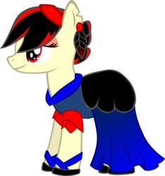 Size: 3356x3578 | Tagged: safe, artist:spokenmind93, oc, oc only, oc:raven fear, pony, beautiful, clothes, dress, feather, gala dress, high res, pretty, simple background, solo, stylized, transparent background, vector
