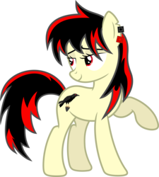 Size: 8000x8874 | Tagged: safe, artist:d4svader, oc, oc:raven fear, pony, .svg available, bedroom eyes, cool, raised hoof, simple background, solo, transparent background, vector