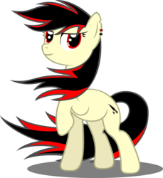 Size: 1738x1901 | Tagged: safe, artist:pedrorabidbunny, oc, oc only, oc:raven fear, pony, confident, raised hoof, simple background, solo, standing, transparent background, vector, windswept mane