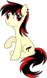 Size: 4000x6625 | Tagged: safe, artist:dipi11, oc, oc only, oc:raven fear, pony, .svg available, happy, simple background, sitting, solo, transparent background, vector