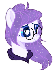 Size: 1024x1294 | Tagged: safe, artist:chococolte, oc, oc only, earth pony, pony, base used, bust, ethereal mane, female, glasses, heart eyes, mare, portrait, simple background, solo, starry mane, transparent background, wingding eyes