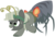 Size: 4245x2916 | Tagged: safe, artist:kai-alive, oc, oc only, oc:barabi, drider, monster pony, original species, pony, spiderpony, bandana, belt, commission, fake wings, female, grin, headband, mare, markings, raised hoof, simple background, smiling, sneaky, solo, spy, transparent background, watermark