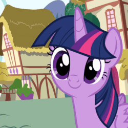 Size: 512x512 | Tagged: safe, edit, edited screencap, screencap, twilight sparkle, alicorn, pony, g4, pinkie pride, animated, animation error, c:, cropped, cute, cute moments in animation, faic, female, gif, looking at you, mare, smiling, solo, twiabetes, twilight sparkle (alicorn)