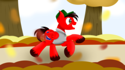 Size: 4000x2250 | Tagged: safe, artist:joechillers, oc, oc only, pony, autumn, leaves, male, running, solo, stallion, ych result