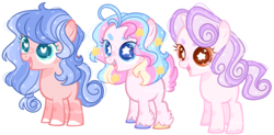 Size: 5520x2720 | Tagged: safe, artist:kurosawakuro, artist:mlp-awesomebases, oc, oc only, earth pony, pegasus, pony, unicorn, base used, female, filly, heart eyes, interspecies offspring, magical lesbian spawn, offspring, parent:cozy glow, parent:pinkie pie, parent:princess flurry heart, parent:princess skystar, parent:sweetie belle, parents:cozybelle, parents:cozyheart, parents:skypie, simple background, starry eyes, transparent background, wingding eyes