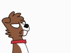 Size: 540x405 | Tagged: safe, artist:askwinonadog, winona, dog, ask winona, g4, animated, barking, blank eyes, cute, description is relevant, female, frame by frame, gif, simple background, solo, upside down, white background, winonabetes