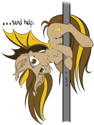 Size: 800x1070 | Tagged: safe, artist:mychelle, oc, oc only, oc:karma, bat pony, pony, female, mare, pole, simple background, solo, transparent background