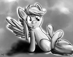 Size: 900x699 | Tagged: safe, artist:theslendid, derpy hooves, pegasus, pony, g4, :p, female, mare, monochrome, solo, tongue out