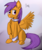 Size: 800x950 | Tagged: safe, artist:theslendid, scootaloo, pegasus, pony, g4, collar, female, lesboloo, looking at you, mare, sitting, solo, wristband
